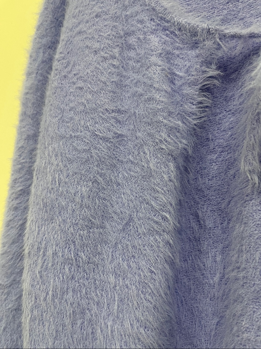 Flat White Cozy Tie-Front Fuzzy Cardigan in Lilac size S - Picture 2 of 6
